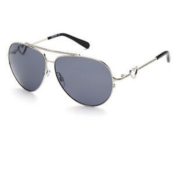 Moschino Sunglasses Silver Aviator Heart Frame 90s - Picture 3 of 12